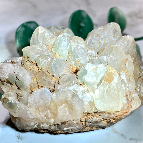 なーな　国産鉱物　荒川鉱山　緑水晶クラスター 荒川鉱山産緑水晶 クラスター 66g｜国産天然石 通販キラリ石