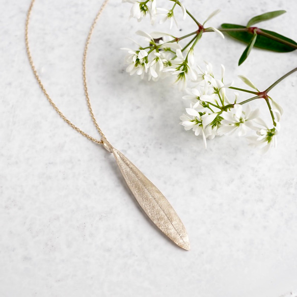 Olive leaf necklace [P072K10YG] 3枚目の画像