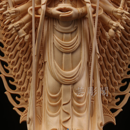 Y2293-2 高級彫刻 観音像 置物 細密彫刻 総重量365.7g ten Y2293-2