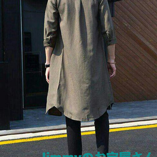 Tシャツ メンズ シャツ 七分袖 薄手 無地 ロング丈 コート リネンシャツ Tシャツ メンズ シャツ 七分袖 薄手 無地 ロング丈 コート