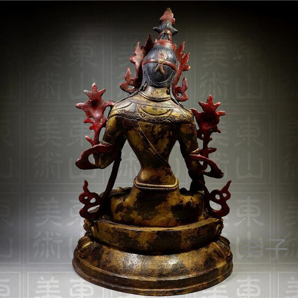 金銅細工 チベット密教 白多羅菩薩造像高彫 鎮宅 置物 極上質 5枚目の画像