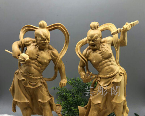 金剛力士像　仁王像　阿形　吽形　あうん　全長約２０cm　二体一対セット bb5a3261dccba974b298a546ecb904