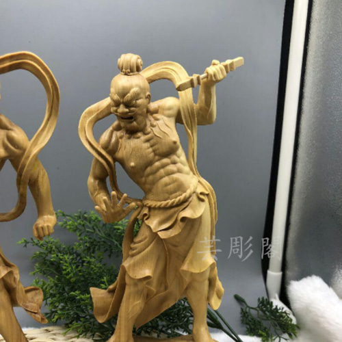 金剛力士像 仁王像 阿形 吽形 あうん 全長約20 二体一対セット 彫刻