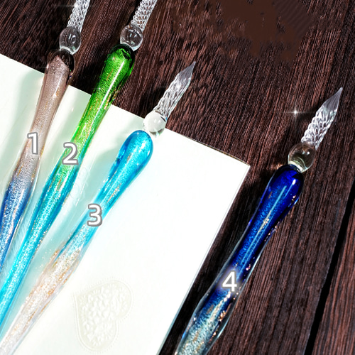 新品 工芸装置 ガラスペン 万年筆 ペンセット and 4色インクセット