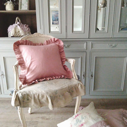 フリル リボン クッションカバー フレンチインテリア シャビー