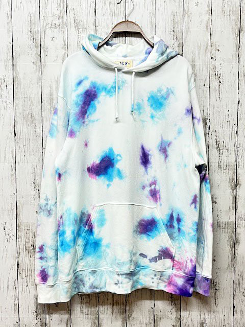 タイダイ プルオーバー フーディ XLサイズ  パープル×ブルー HD16-39