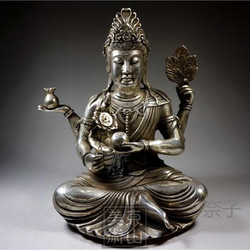 白銅細工 仏教 大迫力四臂孔雀明王造像高彫 聖物 極上質 44.5cm 3枚目の画像