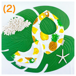【選べるスタイ】ハワイアンおむつケーキ　1段　スタイセット　プルメリアミント＆AROHAベア 7枚目の画像