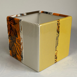 磁器製　植木鉢カバー(大)　カカオ柄　プランツカバー　ツールスタンド　大 4枚目の画像