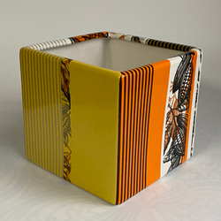 磁器製　植木鉢カバー(大)　カカオ柄　プランツカバー　ツールスタンド　大 5枚目の画像