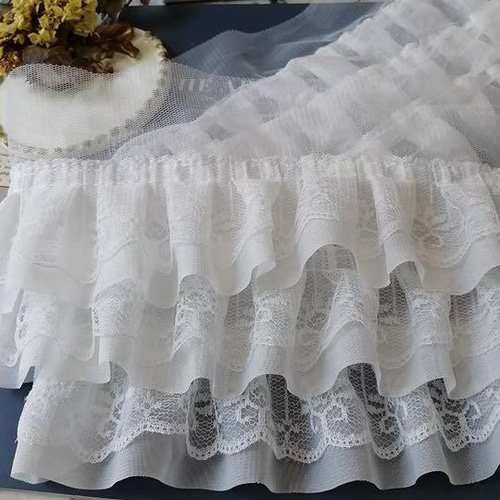 B55 白六層可愛いフリルレース手芸用品 レース ʚmummyɞ 通販 13860090