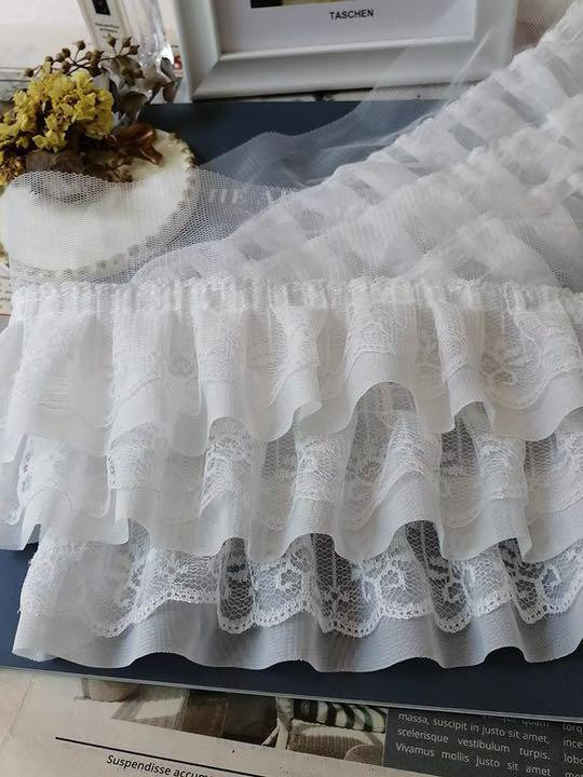 B55 白六層可愛いフリルレース手芸用品 レース ʚmummyɞ 通販 13860090