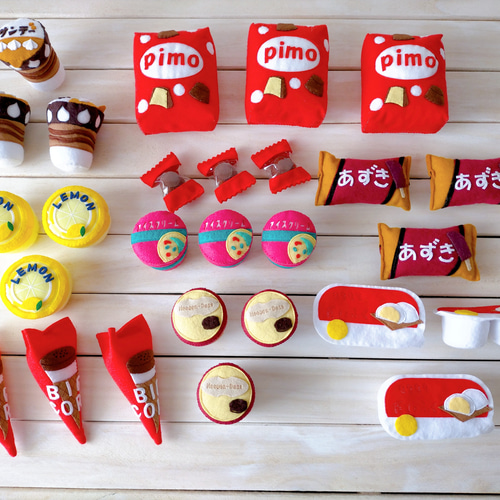 完成品】フェルト ままごと スーパーマーケット 定番アイスクリーム②