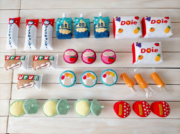 完成品】フェルト ままごと スーパーマーケット 定番アイスクリーム③