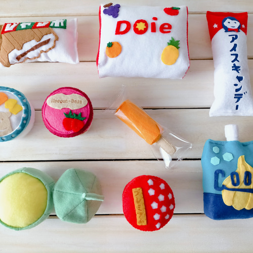 完成品】フェルト ままごと スーパーマーケット 定番アイスクリーム③