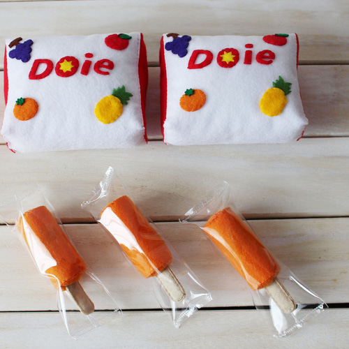 完成品】フェルト ままごと スーパーマーケット 定番アイスクリーム③