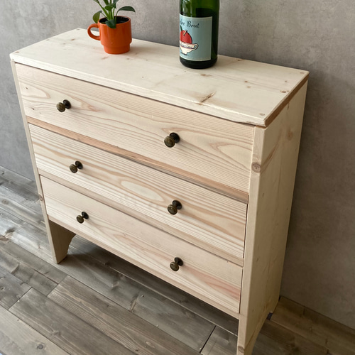 チェスト 北欧 四つ脚 木製 キャビネット リビング収納 3段 引き出し