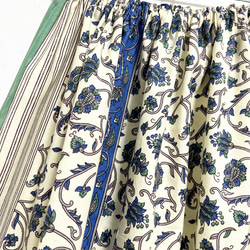 【新作】インド綿ギャザースカート ピスタチオ 4枚目の画像