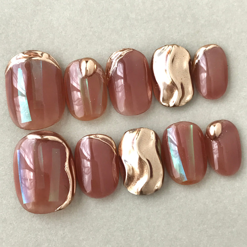 透け感こっくりレッド♡ネイルチップ ニュアンスネイル 赤