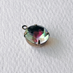 Glass Pendant Round 約15mm×12mm [PDT-771-1]＊1個＊Vintage＊ 3枚目の画像