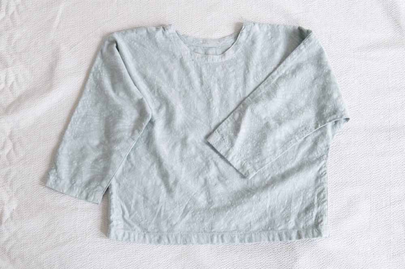有機棉葉編織圖案寬鬆套頭衫 [植物染色/杜松子] 第10張的照片