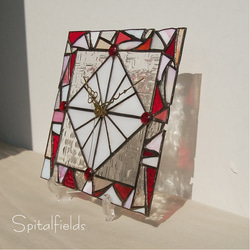 一点もの＊ ステンドグラスの時計 L（ピンク_211） 掛け時計・置き時計