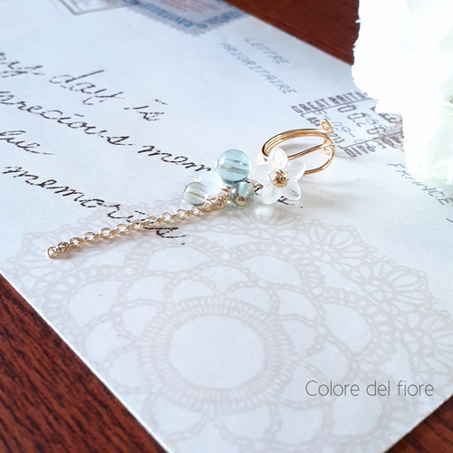 再販☆グリーンフローライトとお花ꕥとホワイトムーンストーンの  