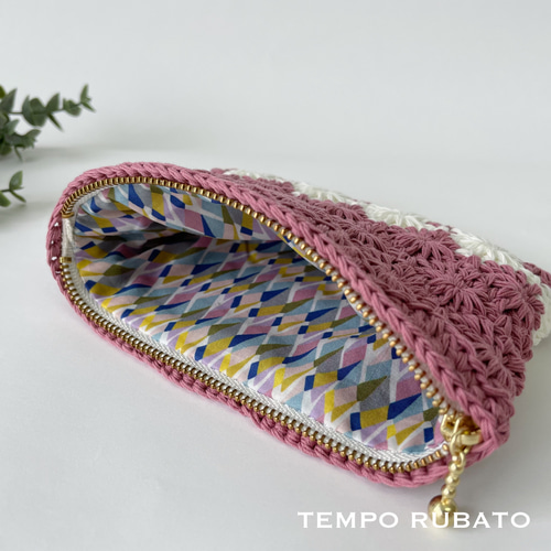 コットン ポーチ Plume ピンク☆ REPETTO コットン リボン付き巾着トートバッグ Zizi ピンク☆ REPETTO