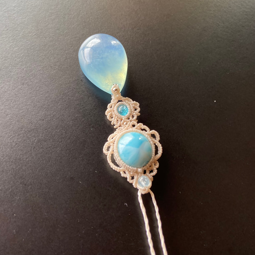 ♡母の日SALE♡アクアマリン×アパタイト×ラリマーのマクラメ
