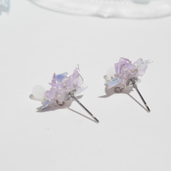 紫陽花と雫のピアス・イヤリング 6枚目の画像
