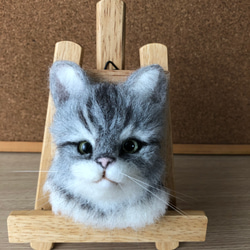 羊毛フェルト　猫　サバトラ　フレーム猫 6枚目の画像