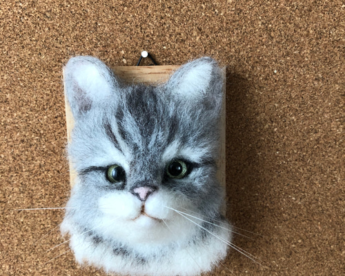 羊毛フェルト シャオレイちゃんリアルフレーム 羊毛フェルト 額入り猫ちゃん フォトフレーム 羊毛フェルト