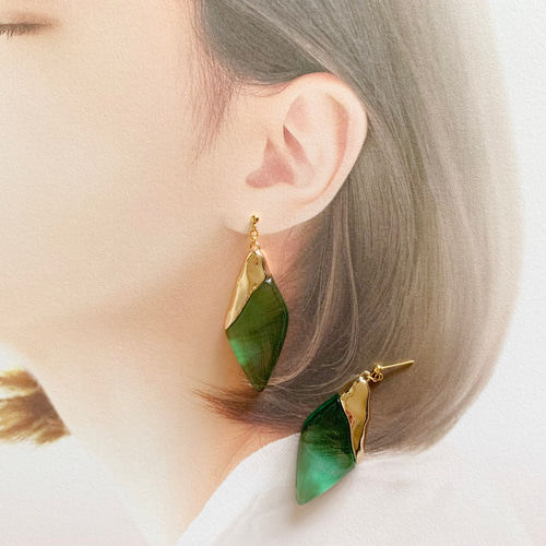Newカラー登場！】ララトレーネ クリア×メタル 大ぶりピアス
