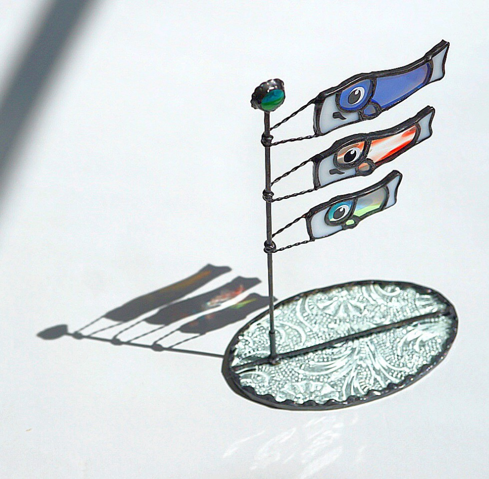 ✨特集掲載✨2026年再販！鯉のぼり ステンドグラス 風車ブルーグリーン