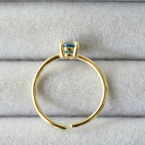 12月誕生石 ブルージルコン 7号〜フリーサイズリング 18kゴールド