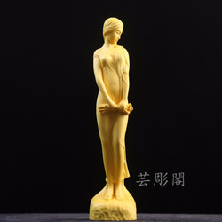 2103 古美術品乾隆銘細密彫刻女性像置物細密細工骨董