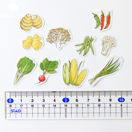 Lサイズ追加】お野菜フレークシール④ シール・ステッカー sunny tail