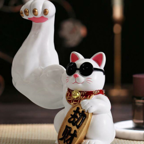 アイデアの新商品 大力 巨大な腕 屈強な腕 幸運 招き猫 置物