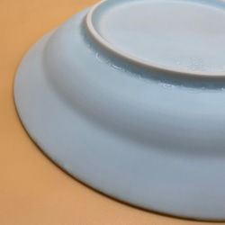 イッチンレースのリム七寸皿⑥ くすみグレー 6枚目の画像