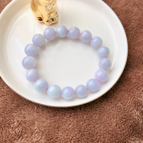 ミャンマー産 天然A貨 ラベンダー 翡翠 ヒスイ ブレスレット 56g  