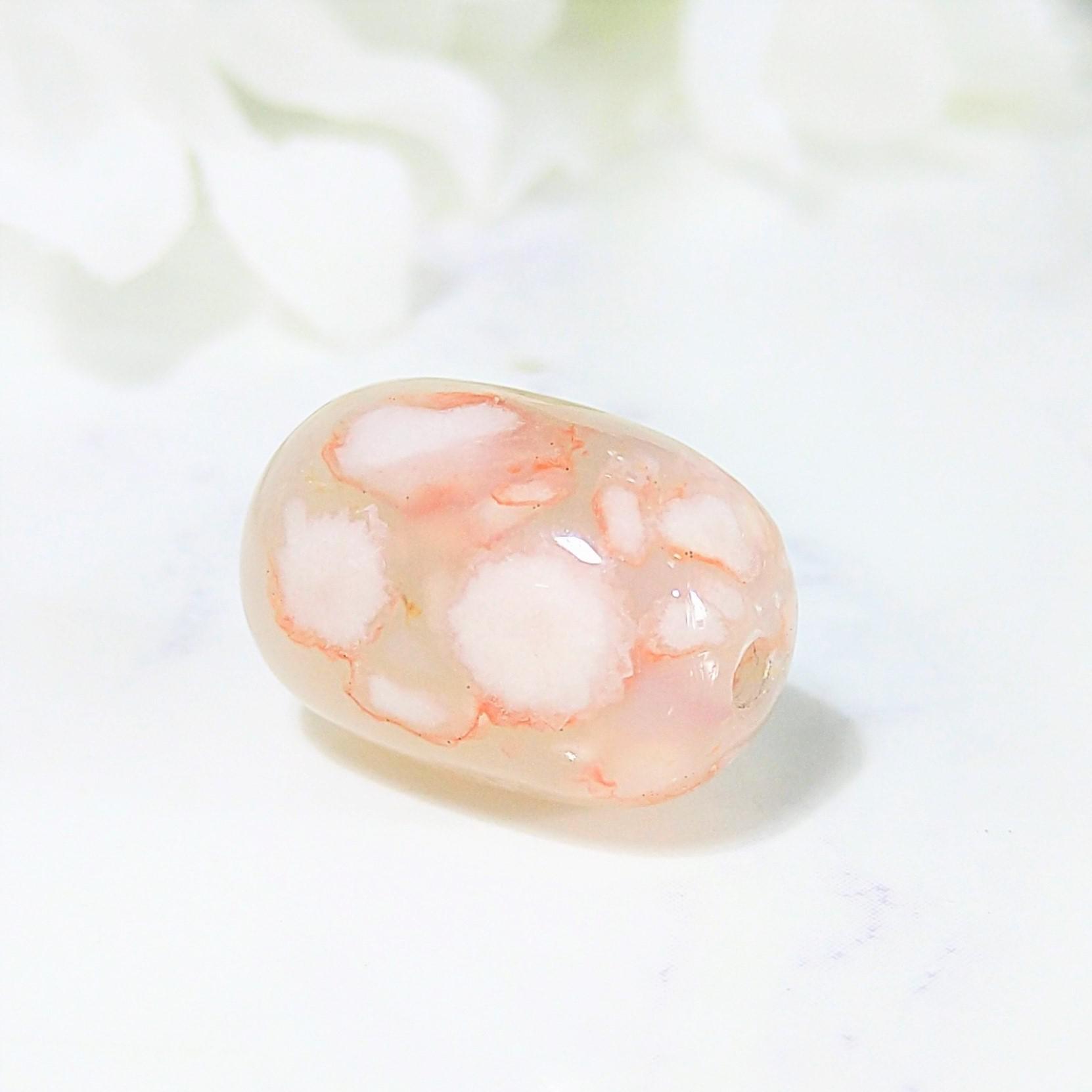 天然石 桜瑪瑙（さくらめのう） 天珠 1個 天然石 GemStone じぇむすと 