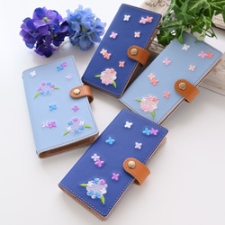 スマホケース 全機種対応 手帳 【 刺繍 すずらん 】 本革 レザー