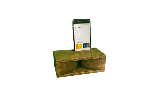 木製　iPhoneスピーカー（スマホスピーカー）　色は２種類 1枚目の画像