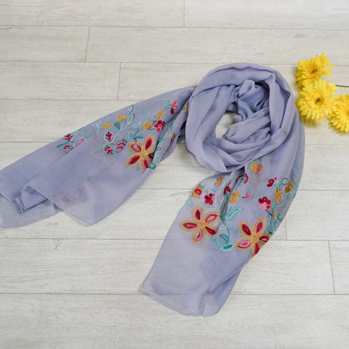 お花さ刺繍ストール Amazon | [ANMIDA] アンミダ 大判ストール 大判 レディース