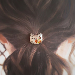 花猫ローズクォーツのヘアゴム&ヘアピンセットmarry.c's handmadeaccessory 2枚目の画像