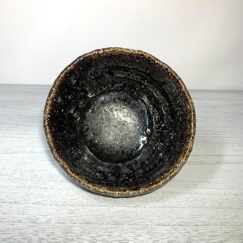 備前焼引出し黒抹茶碗(木箱付)【藤原章】 茶碗・めし碗 備前焼