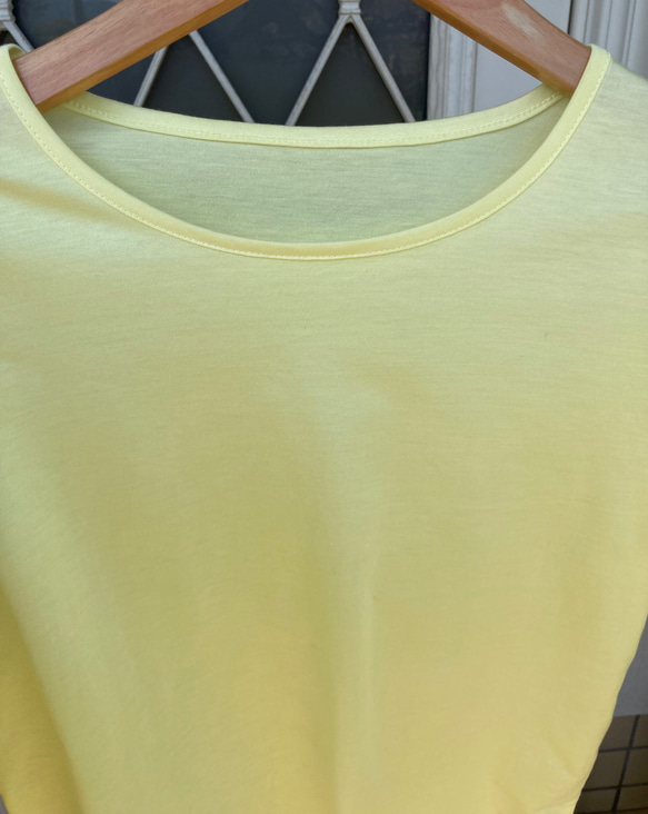 草木染め丸首Tシャツ女性用七分袖　フリーサイズ 3枚目の画像