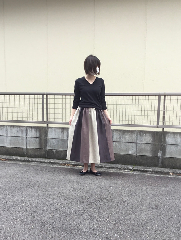 リネンのおとな可愛いスカート 1枚目の画像