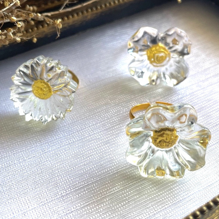 透明花デザインリング 透かし蓮の花リング - SaYes | minne byGMOペパボ 国内最大級の