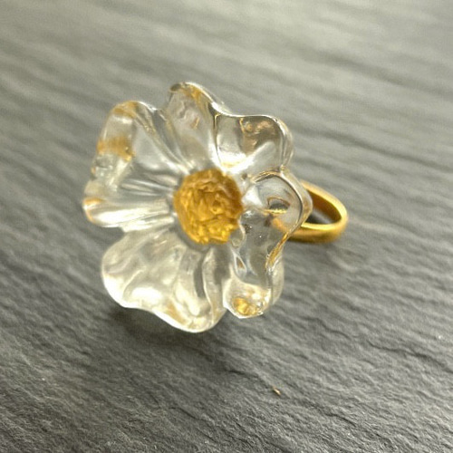 K18フラワー（植物）透かしデザインゴールドリング　11号　80H2506 K18フラワー（植物）透かしデザインゴールドリング 11号 80H2506